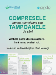 Comprese calmante cu acid hialuronic pentru mameloane iritate Ardo 12 buc