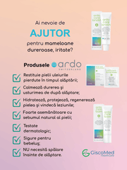 Comprese calmante cu acid hialuronic pentru mameloane iritate Ardo 12 buc
